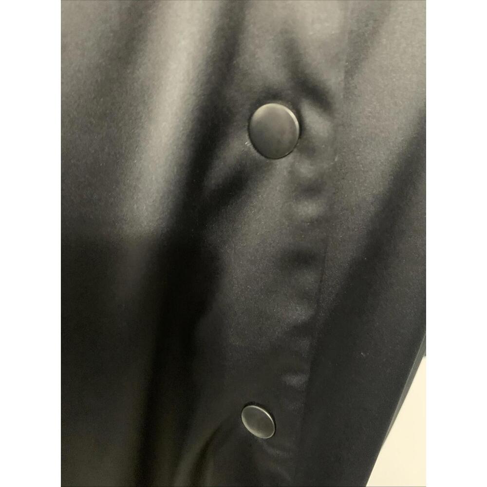 Derek Lam IOC Athleta Womens UPTOWN Black Satin Oversized Snap Coat Jacket XS - Picture 2 of 9
